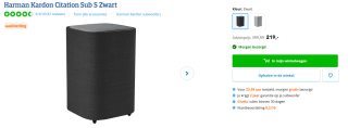 Harman Kardon Citation Sub S Zwart voor €219 bij Coolblue