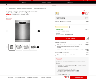 Lavavajillas Bosch SMS4HVI02E 14 servicios 6 programas 60cm Función Extra secado por solo 449€ + Reembolso de 75€