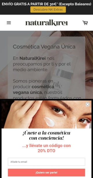 -20% por suscribirnos a la Newsletter de Naturalkirei.