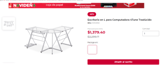 Escritorio en L para computadora 4Tune por $1379