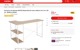 Escritorio con Estantes MITSAI Odessa a solo 59,99€