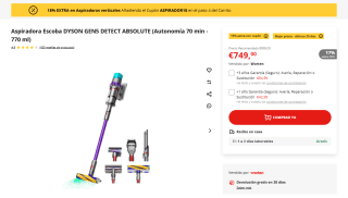 Aspiradora Escoba Dyson Gen5 Detect Absolute por 636,65€