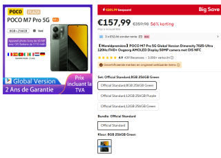 POCO M7 Pro 5G Global Version 5G 8/512GB voor €157,99 bij Aliexpress