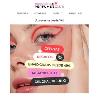 Hasta 70% de descuento eb las rebajas de Perfumes club