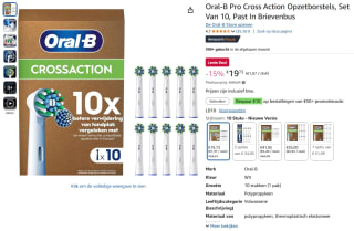 10 stuks Oral-B Pro Cross Action Opzetborstels voor €19,73 bij Amazon