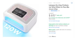 Lámpara De Uñas Profesional 120w/30led Uv Para Manicura Uñas con 59% de descuento | por $615 | Descuento Mercadolibre