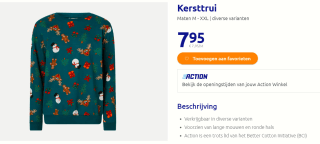 Heren Kersttrui voor €7,95 bij de Action