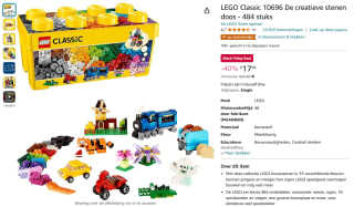 LEGO Classic 10696 De creatieve stenen doos (484 stuks) voor €17,99 bij Amazon