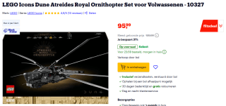 Lego Icons Dune Atreides Royal Ornithopter (10327) voor €95,99 bij Bol