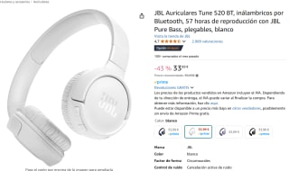 JBL Auriculares Tune 520 BT 45 colores a ewcoger por 33,99€