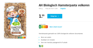 AH Biologisch Hamsterpasta volkoren voor €1,89