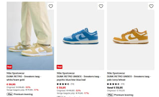 Diverse NIKE Dunk Low sneakers vanaf €59,95 bij Zalando