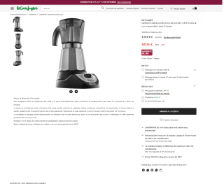 Cafetera italiana DeLonghi por solo 48,76€