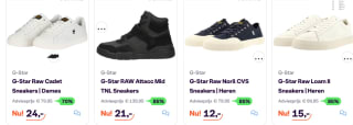 Diverse G-Star schoenen voor dames, heren en kids vanaf €7 bij Ibood