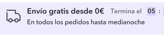 Envíos gratis hasta medía noche