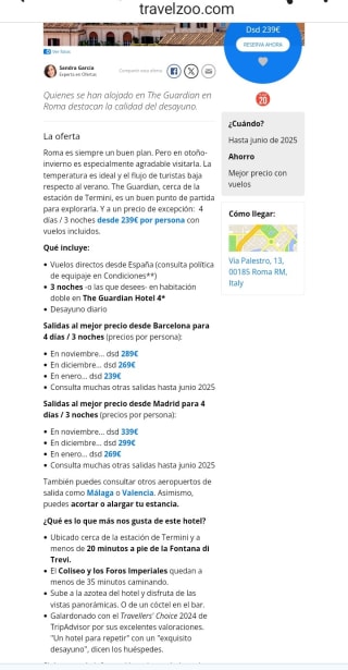 Roma en 4 días con vuelos desde 239€.