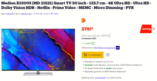 Medion X15005 (MD 31521) Smart TV 50 inch voor €279 bij Bol.com