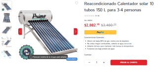Calentador Solar 10 tubos 150L Renovado $2,883 | Tienda IUSA