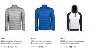 Tot 80%koring op SOLS dames / heren kleding + 15% extra dmv code bij Secret sales