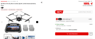 [Duitsland] DJI Mini 4 Pro Fly More Combo (DJI RC 2) drone voor €889,92 bij Mediamarkt