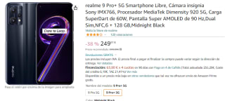 Smartphone Realme 9 Pro+ 5G ,6GB/128 GB por 249.01€