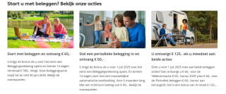 Tijdelijk tot € 125,- bonus als je start met beleggen bij Centraal Beheer