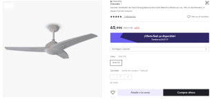 Ventilador Techo Cecotec EnergySilence Aero 460 - 49W, Diámetro 106cm, Mando, Programable, Luz LED por 50.99€