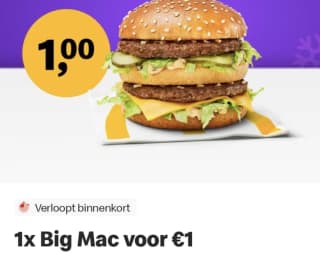 1 Big Mac voor maar €1 bij McDonald's