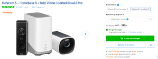 Homebase 3 + Eufy Video Doorbell Dual 2 Pro + Eufycam 3 voor €399 bij Coolblue