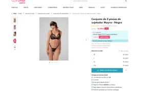 Conjunto de 3 piezas sujetador Mayra Negro por solo 14,99€