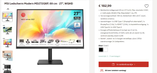 MSI Modern MD272QXP 27 WQHD desktopmonitor voor €182,99 bij Otto