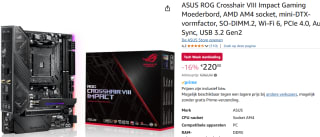 Asus ROG CROSSHAIR VIII IMPACT - Moederbord voor €220 bij Amazon