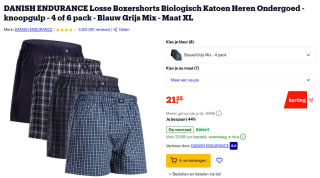 DANISH ENDURANCE 4-pack biologisch katoen boxershorts met knoopgulp voor €21,25 bij Bol
