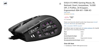 EVGA X15 MMO muis zwart voor €18,16 met Amazon prime in Duitsland