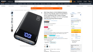 INIU Bateria Externa Carga Rapida por 23,99€