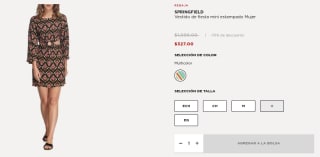 Vestido Springfield de Fiesta por $327 en El Palacio de Hierro
