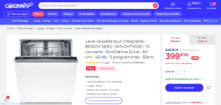 Lave-vaisselle tout intégrable Bosch SER2 SMV2HTX02E à 399,99€