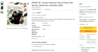PRIME 3D- Puzzle lenticular Harry Potter Ron Weasly por 6€