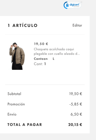 Chaqueta Jack & Jones acolchada plegable con cuello alto por solo 13,65€