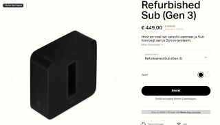 Refurbished Sub (Gen 3) voor €449 bij Sonos