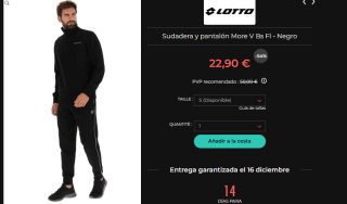 Hasta 60% descuento en ropa deportiva Lotto precios desde 9,90€ sudaderas
