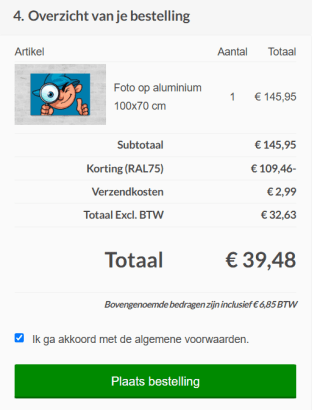 Eigen Foto op aluminium - 100x70 cm voor €36,49 dmv code bij CanvasCompany