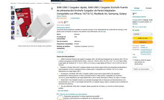 Cargador 30W USB C Sheivulo rápido GAN USB C por solo 5,99€