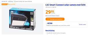 LSC Smart Connect solar camera met licht 300 lumen voor €29,95 bij de Action