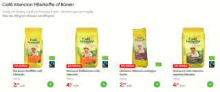 50% korting op Café intención koffiebonen en filterkoffie bij de Dekamarkt