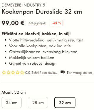 Demeyere Industry koekenpan 24 cm voor €79 bij Zwilling