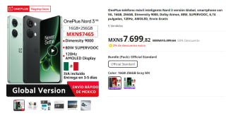 Oneplus Nord 3 16GB 256GB por $7,700 en AliExpress