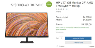 Monitor HP de 27" y 1080p por $3299 en Costco