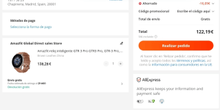 Amazfit gtr 3 pro a tan solo 122,19€