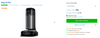 Eufy S1 Pro robotstofzuiger met laadstation voor €999 bij Coolblue
